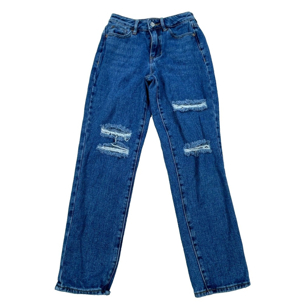 Pacsun Jeans Women Junior 22 Momโ Jean Med Wash Ripped Holes Baggy